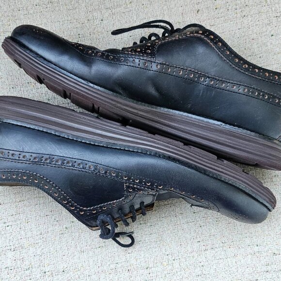 Cole Haan Men Oxford Shoes Black Genuine Leather Upper Lace Up Sneaker Size 11.5 main image 4